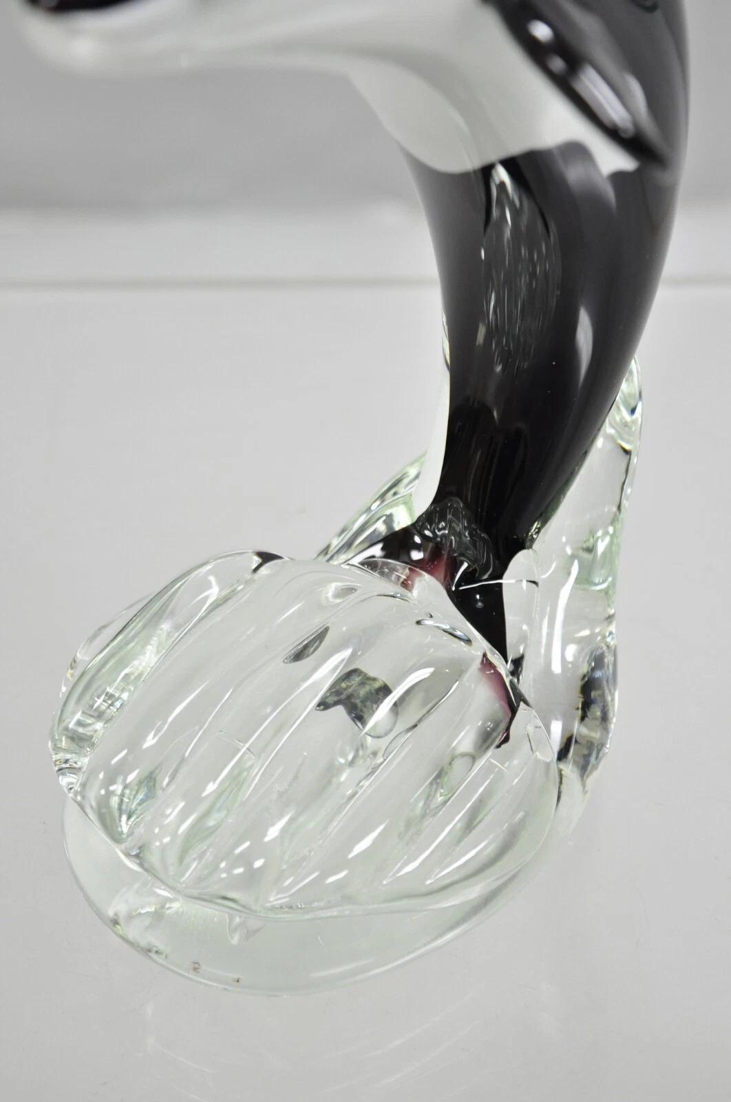 Vinci by Dynasty Glass Escultura orca moderna de 9 pulgadas siglo XX en venta
