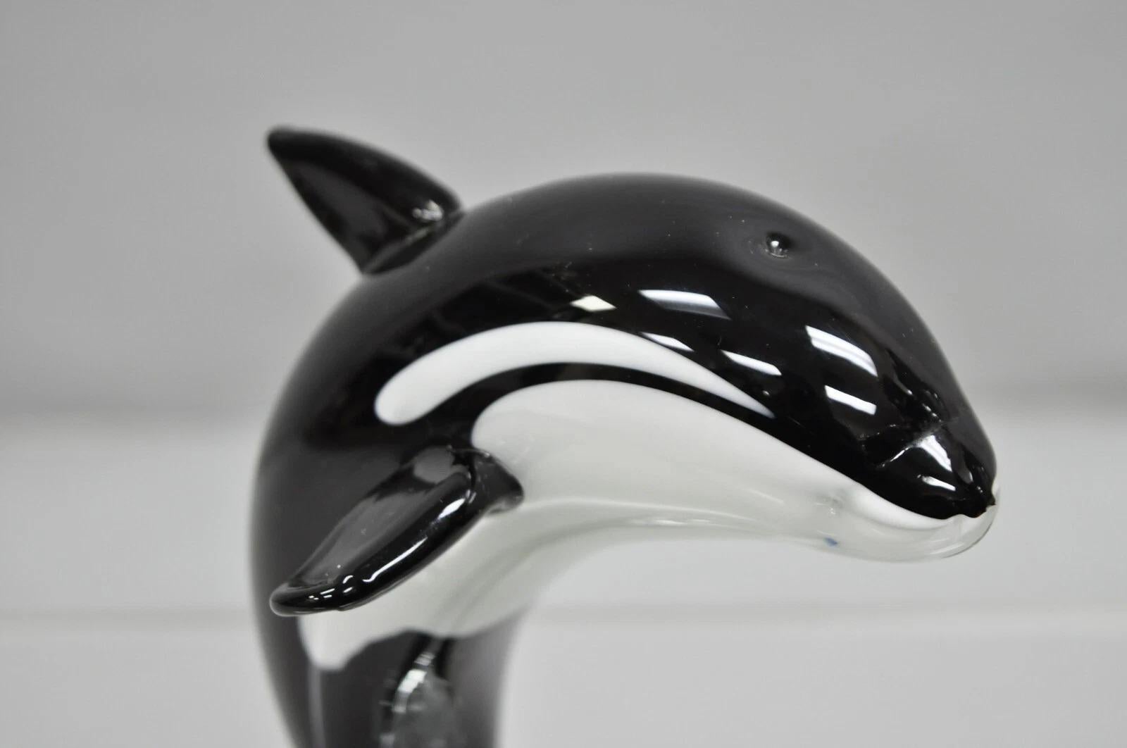 Vinci by Dynasty Glass Escultura orca moderna de 9 pulgadas en venta 1