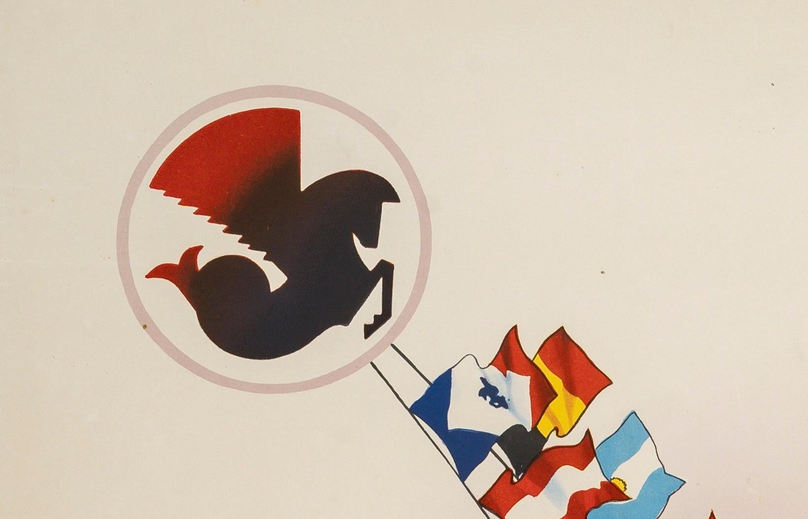 Poster di Air France del 1937 prodotto da Vinci per promuovere il turismo aereo globale.

Artistics: Vinci
Titolo:  Air France - Réseau Aérien Mondial
Data: 1935
Dimensioni: 23,6 x 39,2 pollici. / 60 x 99,6 cm
Stampatore: Alepée & Cie -