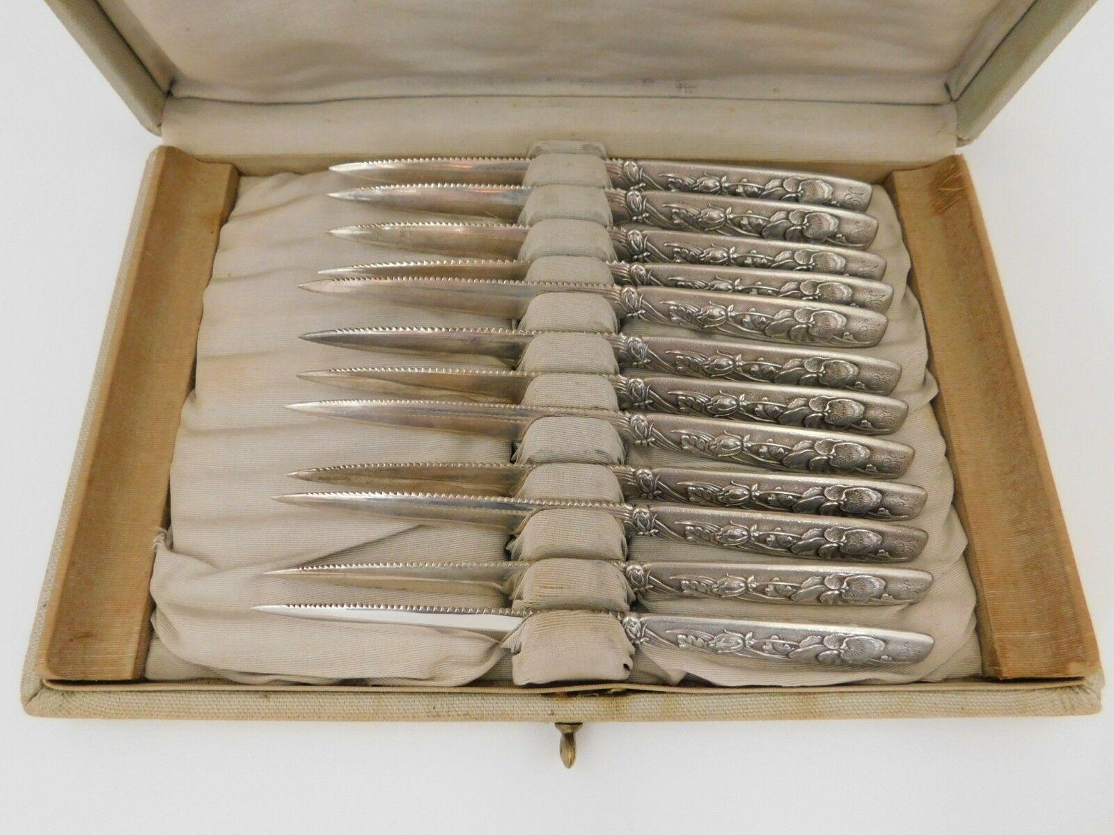 Vine by Tiffany & Co. Sterling Silver Fruit Knife Set in Original Box Serrated In Excellent Condition For Sale In Big Bend, WI