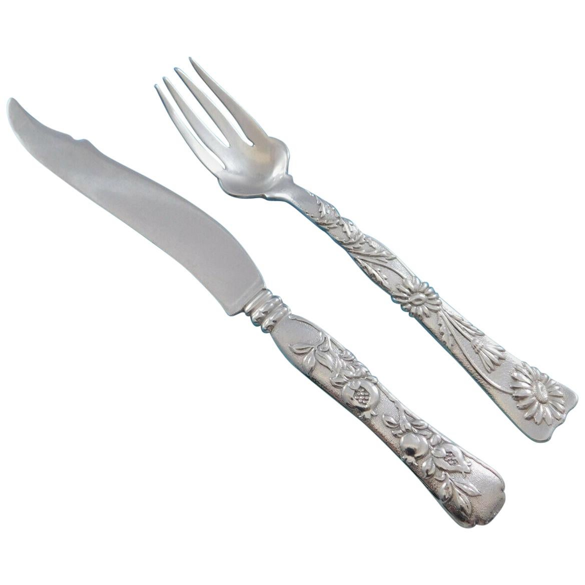 WALLACE STERLING SILVER 925 VIOLET 1904 INDIVIDUAL FRUIT FORK STAINLESS TINES 