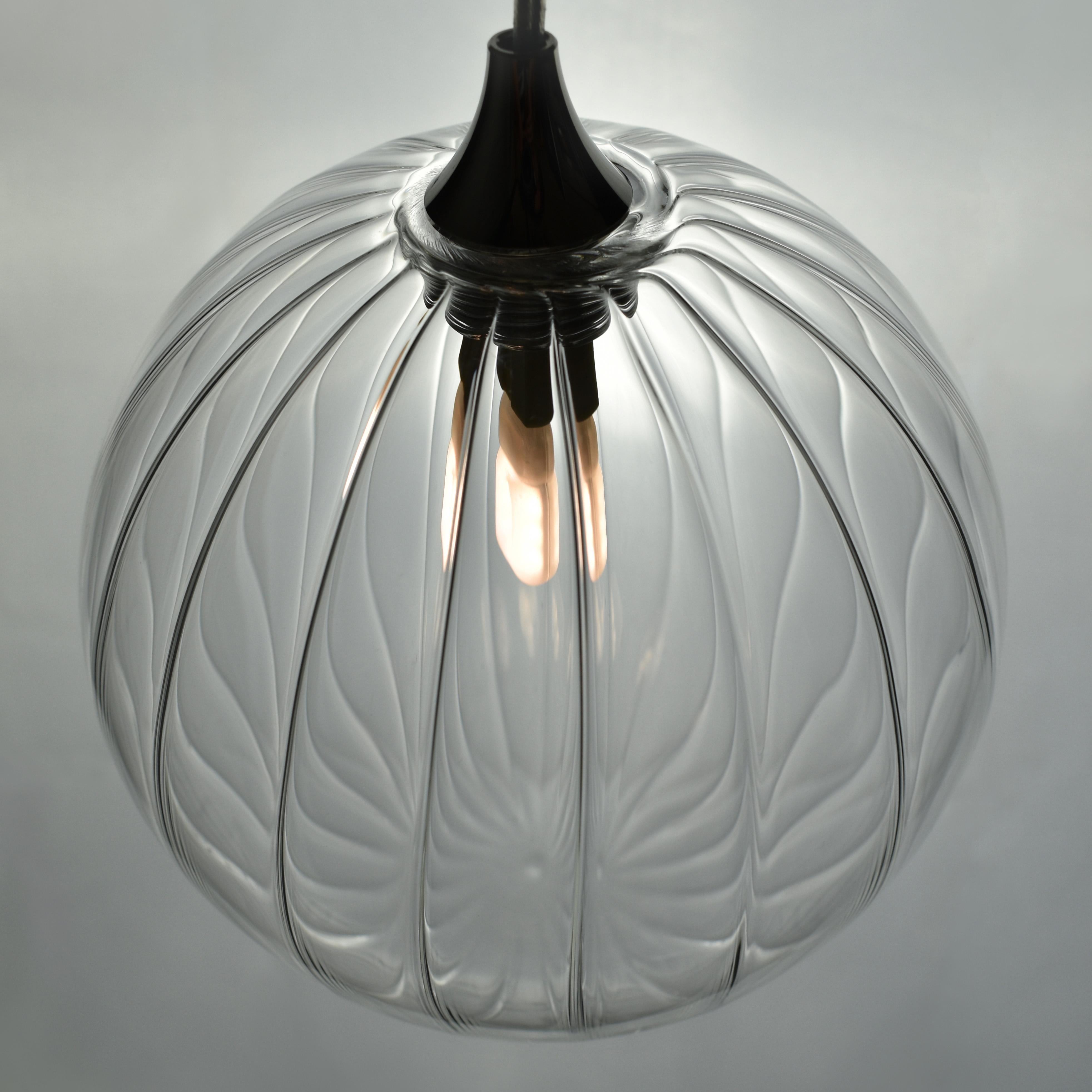 Contemporary Vine Carousel Modern Chandelier in Clear Artisan Glass Globes For Sale