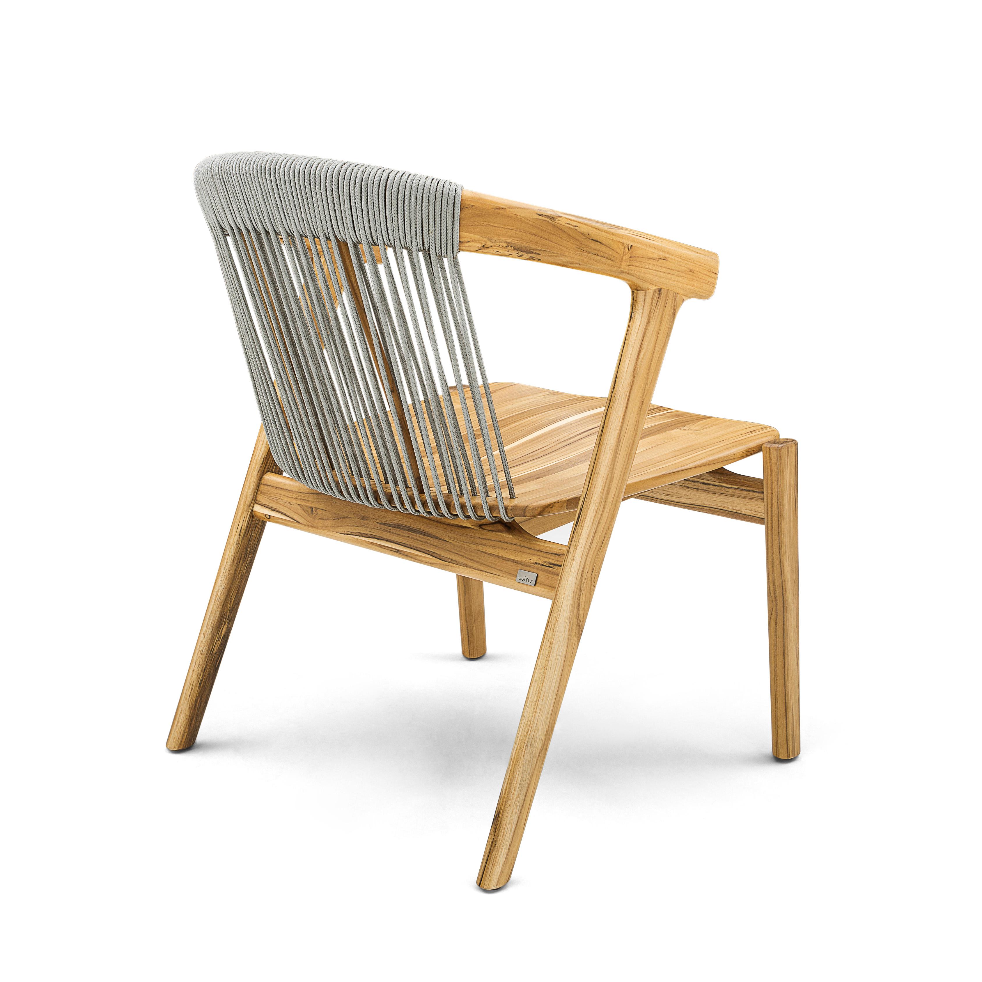 wood and rope outdoor chair