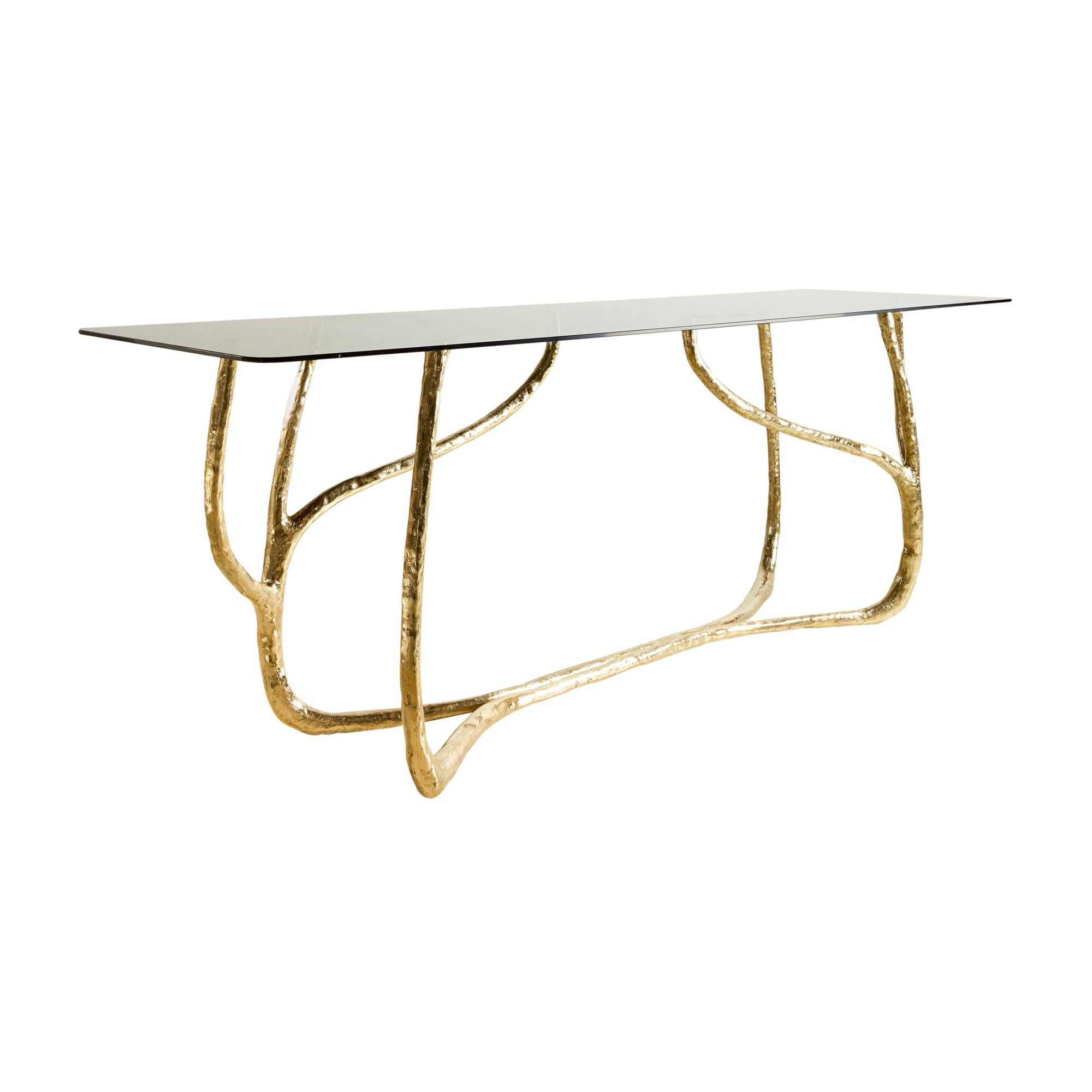 Vine Console with Glass Top