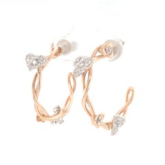 Boucles d'oreilles C.C.C. à diamants en or massif 18 carats, serties en Dual Tone