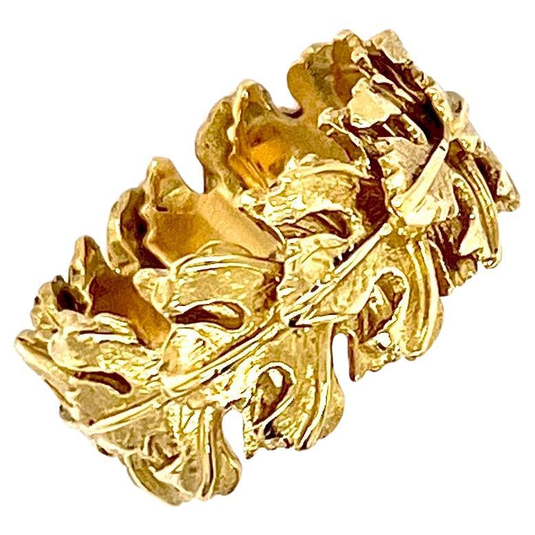 Vine Leaf Ring - 18ct yellow gold For Sale