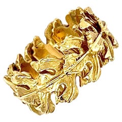 Anello con foglie di vite - Oro giallo 18 ct