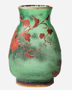 Vase double en verre « Vieilles feuilles » de Daum