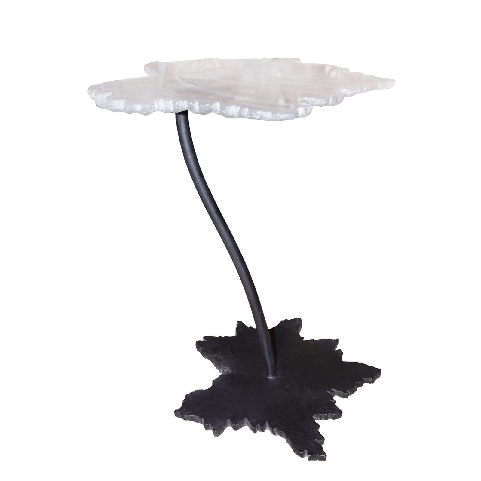 Vine Leaves Set of 2 Table in Crystal For Sale 2