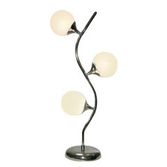 Chrome Post-modern Vine-Like Table Lamp in the Manner of Robert Sonneman