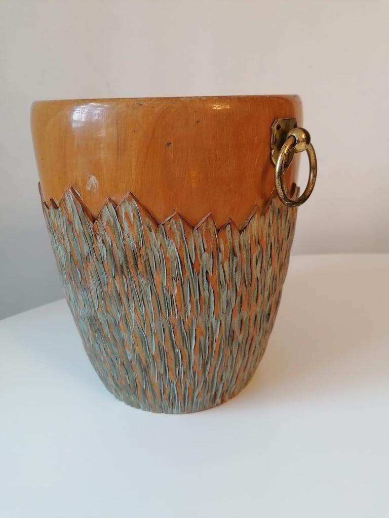 Weinreben- oder Champagnerkühler von Aldo Tura für Macabo (Moderne der Mitte des Jahrhunderts) im Angebot