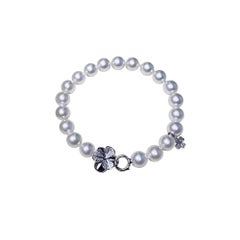 【Vine Symphony】Akoya Pearl Clover Diamond Bracelet