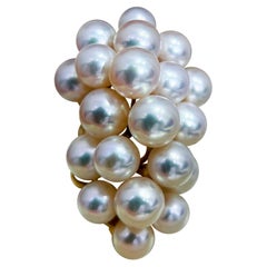 【Vine Symphony】Akoya Pearl Cluster Statement Ring in 18K Gold