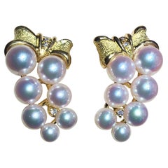 【Vine Symphony】Aurora Akoya Pearl Grapevine Earrings