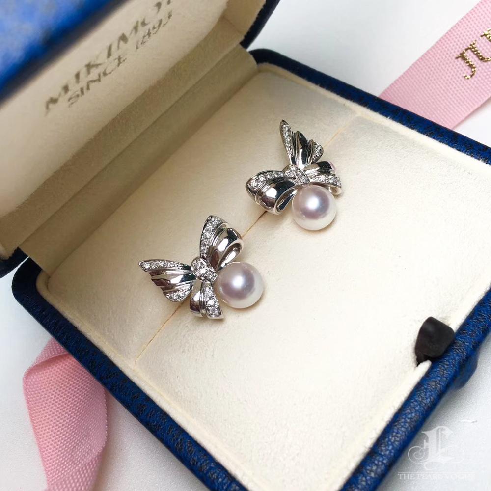 【Vine Symphony】Aurora Ribbon Akoya Pearl Diamond Set – Earrings & Pendant For Sale 1