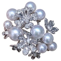【Vine Symphony】Baby Akoya Pearl & Diamond Floral Ring