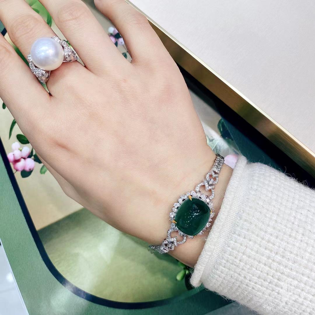 Uncut 【Vine Symphony】Butterfly Embrace South Sea Pearl Diamond Ring For Sale
