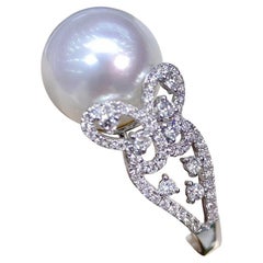 【Vine Symphony】Butterfly Embrace South Sea Pearl Diamond Ring