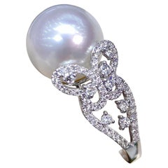 【Vine Symphony】Butterfly Embrace South Sea Pearl Diamond Ring