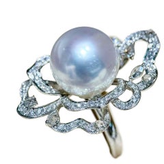 【Vine Symphony】Cloud Bloom Aurora Bague diamant perle des mers du sud