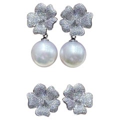 【Vine Symphony】 Orecchini convertibili 2 in 1 Flora Aurora South Sea Pearl Diamond