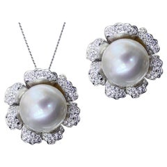 【Vine Symphony】Convertible Blossom Südsee Perle Diamant Statement Schmuck