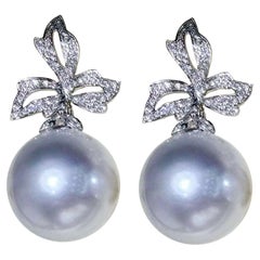 【Sinfonia di vite】Orecchini con perle dei mari del sud e diamanti da 16mm