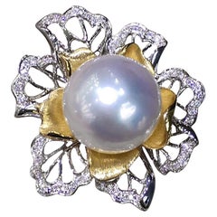 【Vine Symphony】Imperial Blossom South Sea Pearl Floral Ring