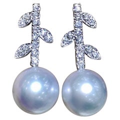 【Vine Symphony】Pendientes de Diamante Aurora Perla del Mar del Sur