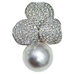 【Vine Symphony】Luminous Bloom South Sea Pearl Diamond Pendant