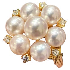 【Vine Symphony】Mikimoto — Akoya Pearl Diamond Gold Ring