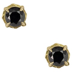 18k Gold Ohrstecker mit 2,35 Karat schwarzen Diamanten im Brillantschliff von Weinrebe & Thorn