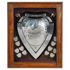 Viner Angling Shield Presentation Fishing Trophy with original Fitted Oak Wall D