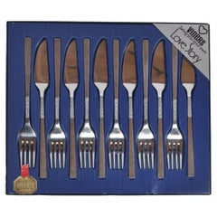 Vintage Viners ‘Love Story’ cutlery, Fish Eaters, stainless steel, 6 pairs, 12 pc, 1970s