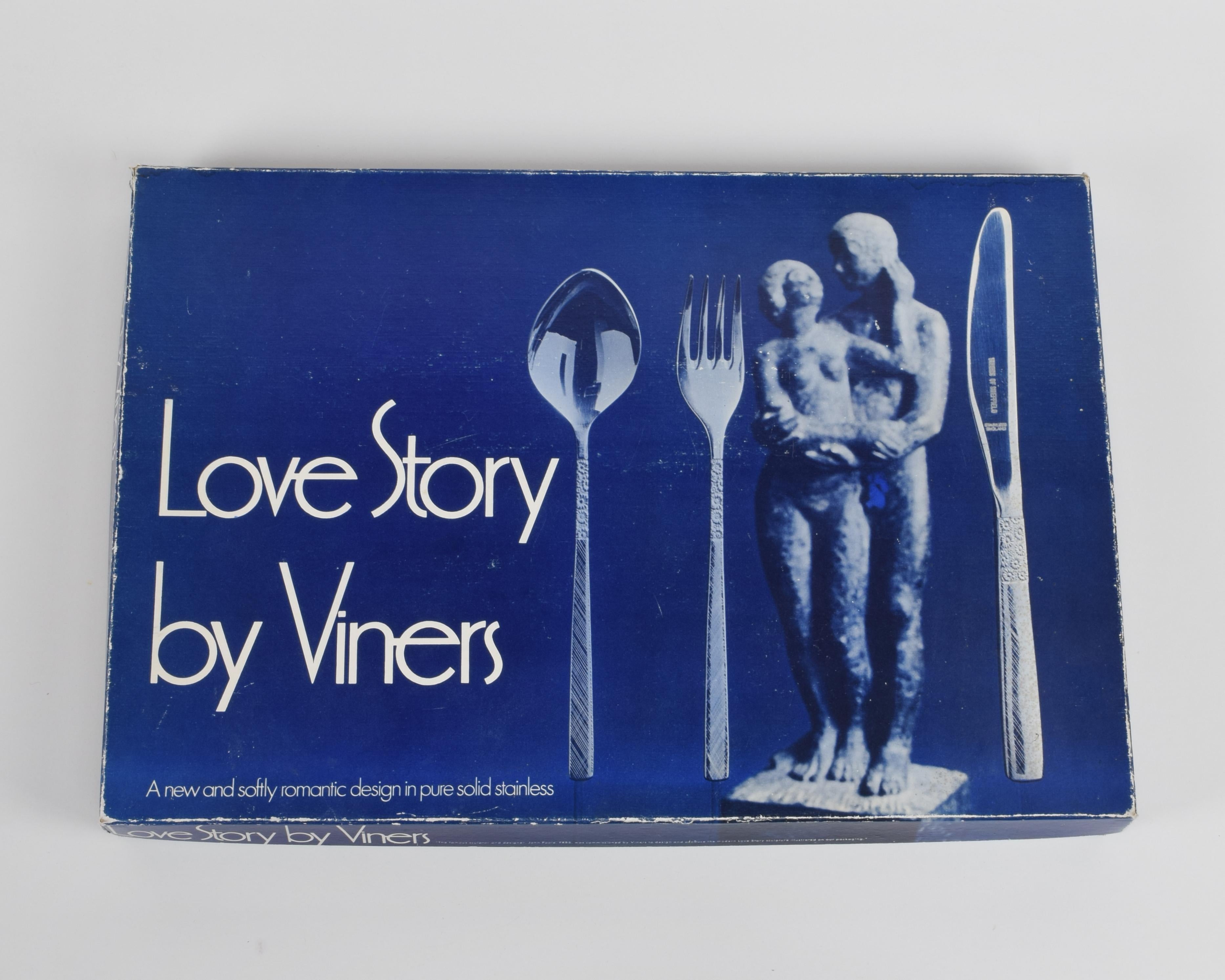 British Viners ‘Love Story’ cutlery, Presentation set, stainless steel, 44 pc, 1970s