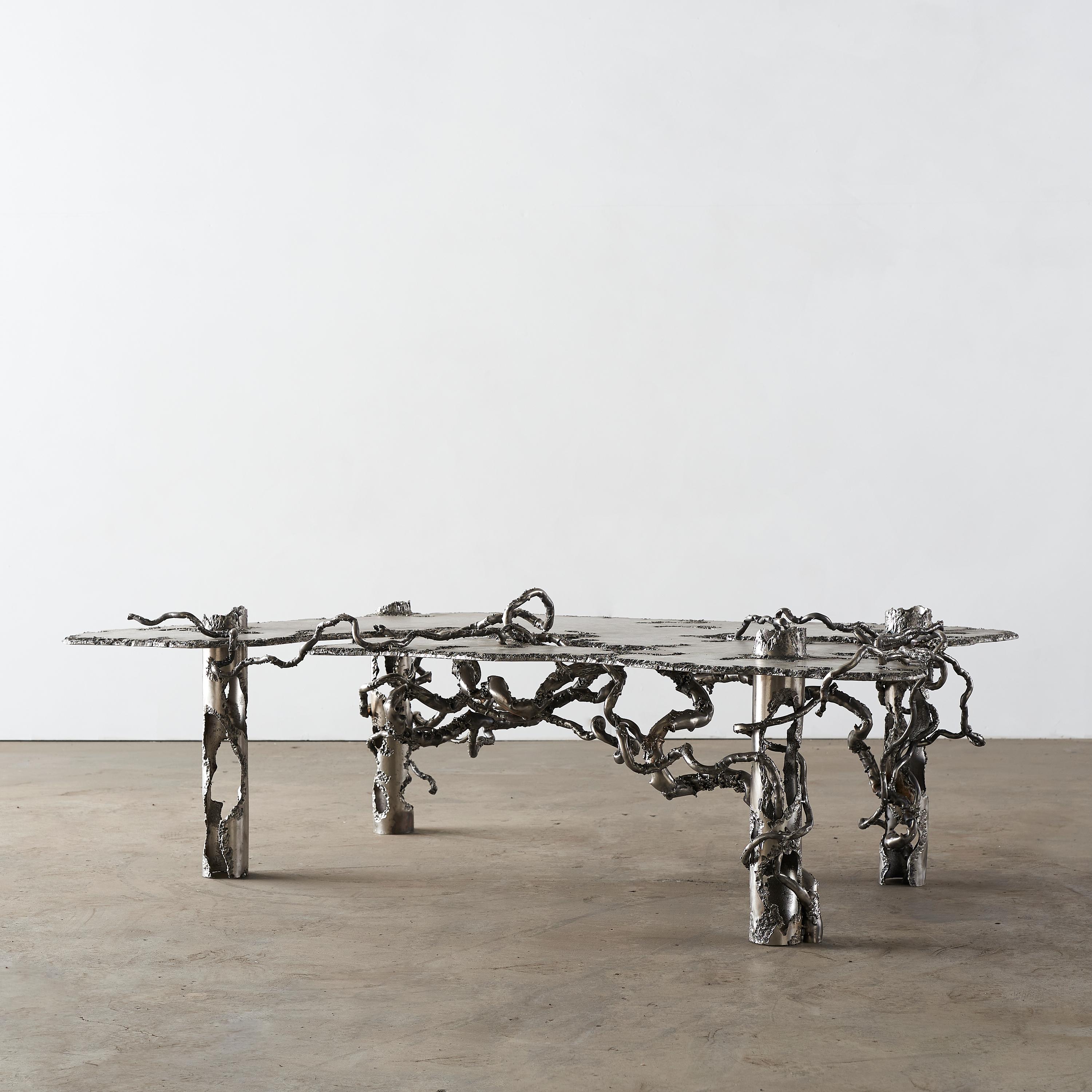 Table basse Vines par Michael Gittings
Unique en son genre
Dimensions : D 80 x L 110 x H 47 cm
Matériaux : Acier inoxydable.

Michael Gittings
Le designer Michael Gittings, basé à Melbourne, a pour objectif de remettre en question les idées reçues