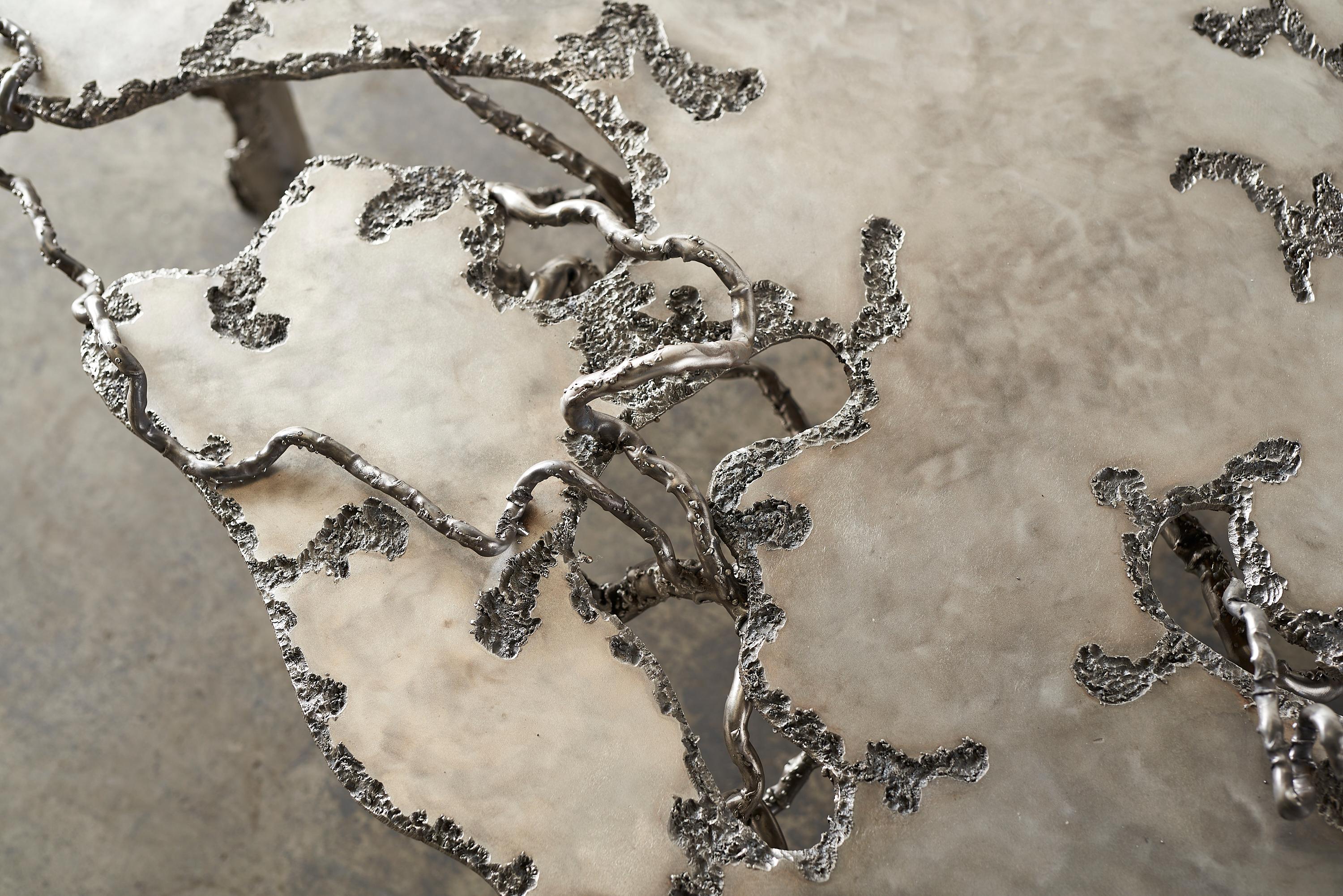 Acier inoxydable Table basse Vines par Michael Gittings en vente