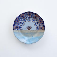 Wall Art Installation: Ceramic Plates/Oil on Canvas - "Vineyard in Provence"