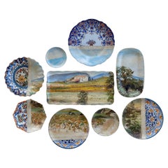 "Vineyard in Provence" - Wall Art Composition of Decorative Plates and Painting
