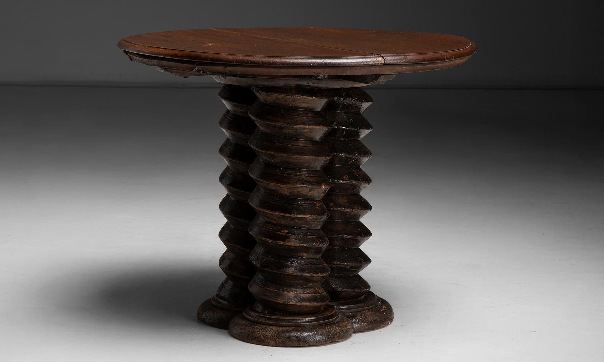 France, 1900
Oak twist base side table.
35”dia x 28.5”h
Ref. TABLE1460
$ 6,400