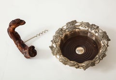Vineyard Trimmed Wine Coaster, Corkscrew