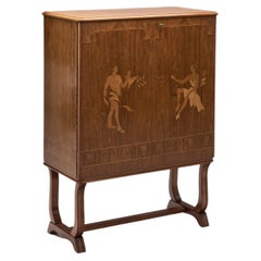 Vingåkers Möbelfabrik Swedish Grace Cabinet with Mjölby Intarsia, Sweden, 1940s