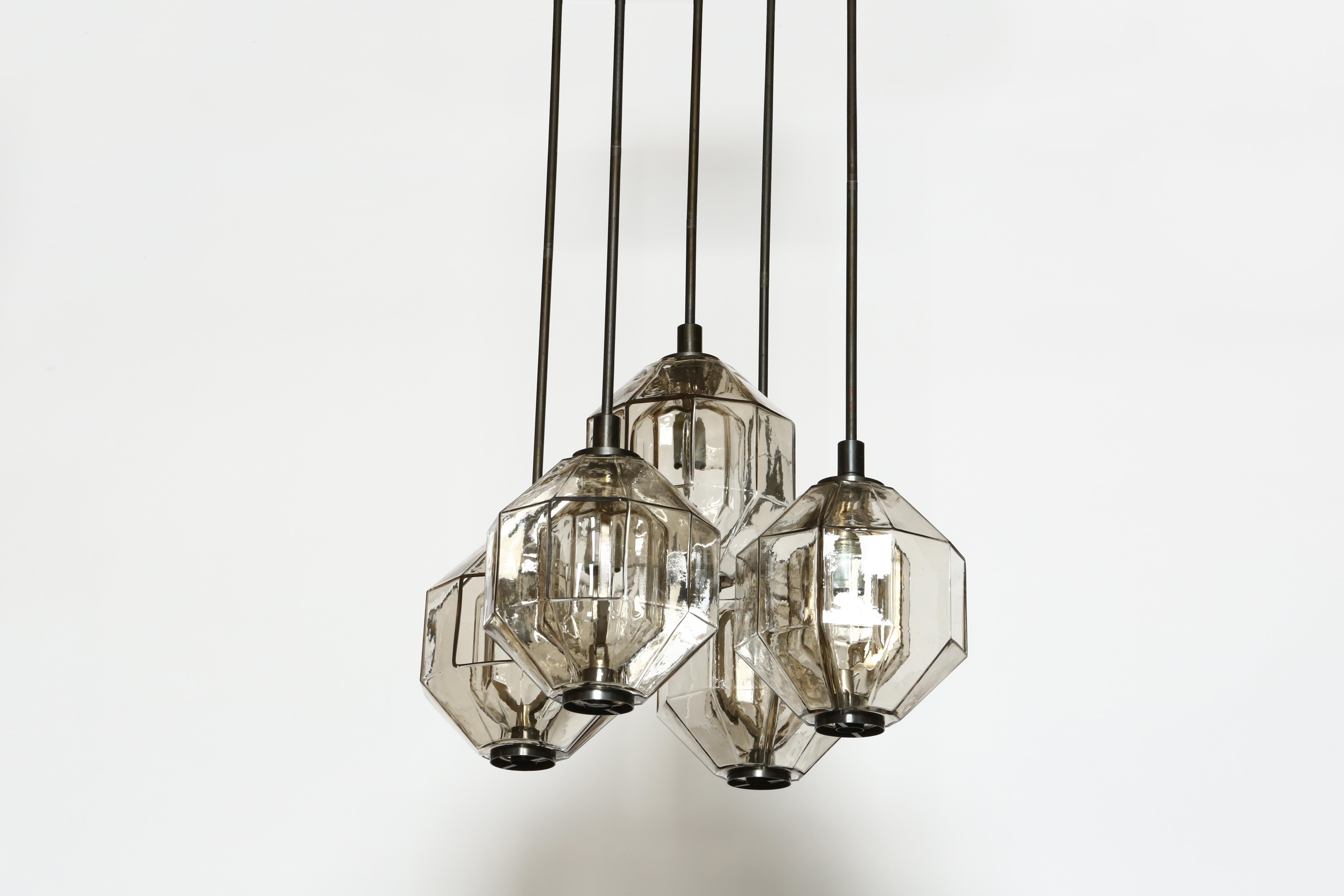 Vinicio Vianello für Vistosi, Kronleuchter, Italien, 1960er-Jahre (Messing) im Angebot