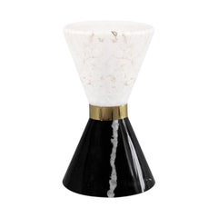 Vinicius Side Table in White/Portoro Marble