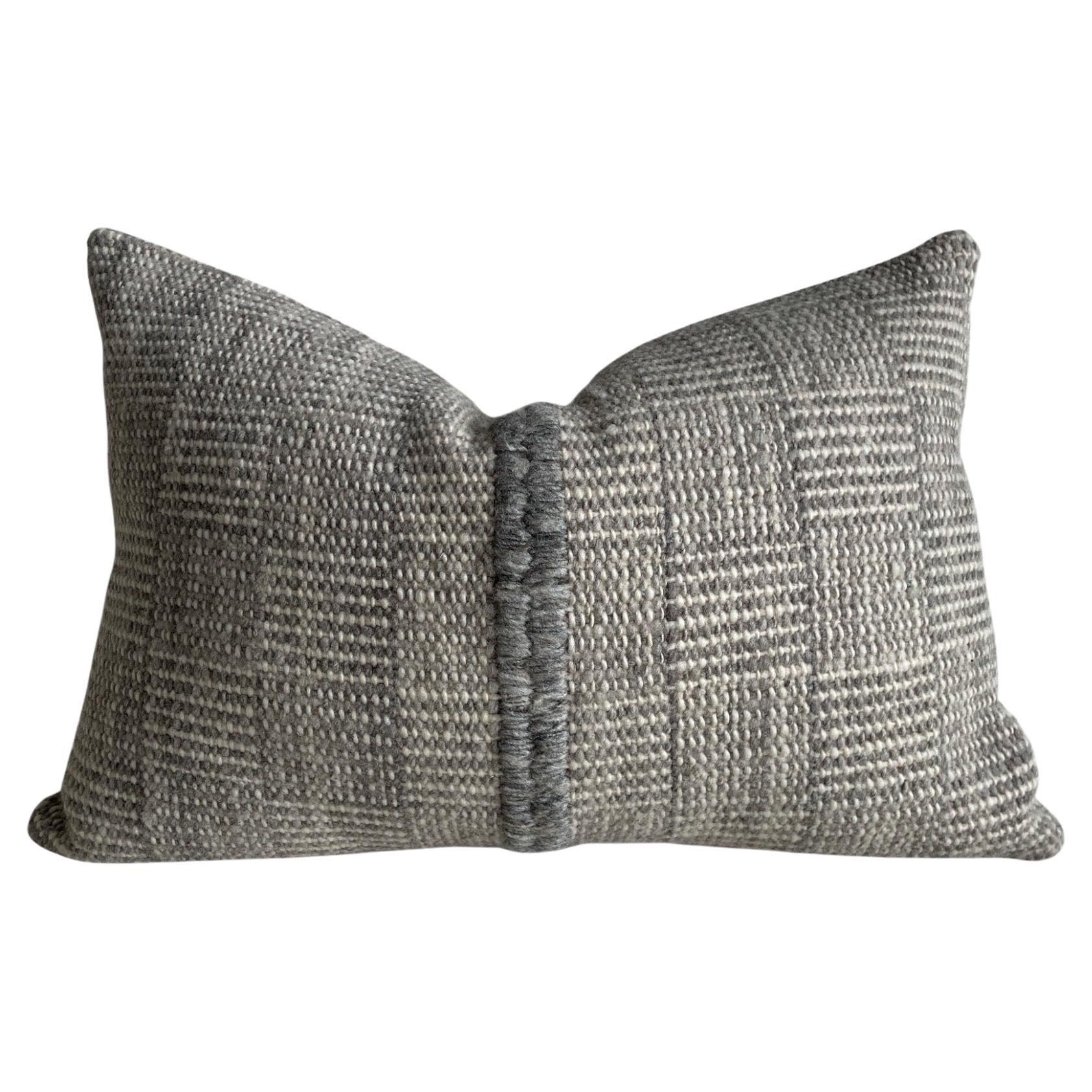 Vinn Organic Wool Lumbar Pillow with Down Insert For Sale