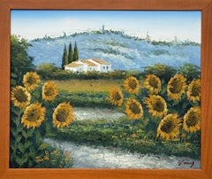 Sunflowers in a Mediterranean Landscape