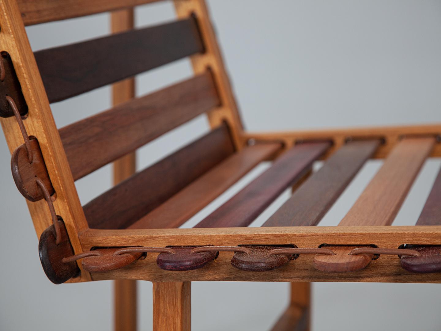 Fauteuil Variously fabriqué à partir de divers Woods brésiliens. en vente 5