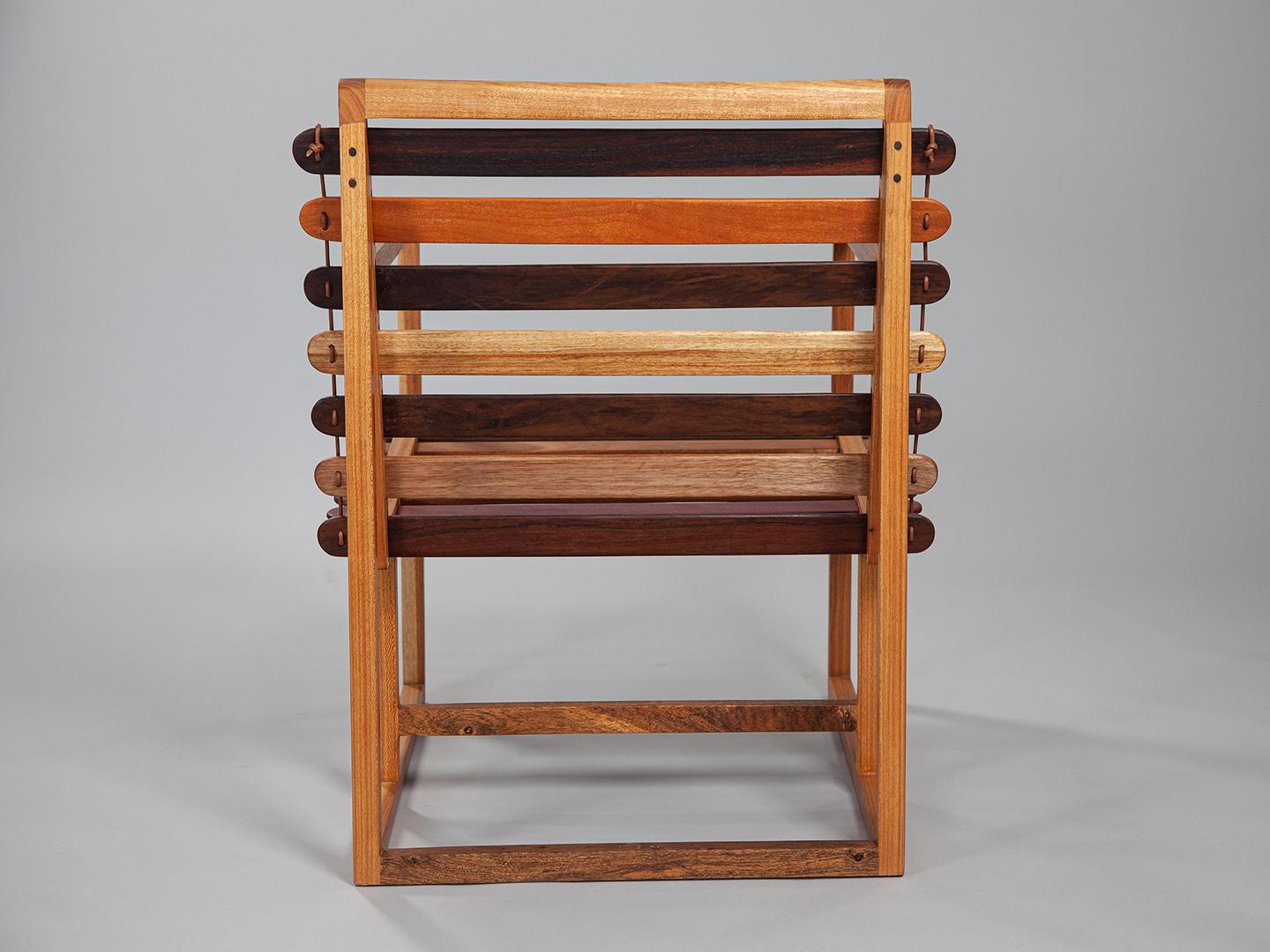 Fauteuil Variously fabriqué à partir de divers Woods brésiliens. en vente 8