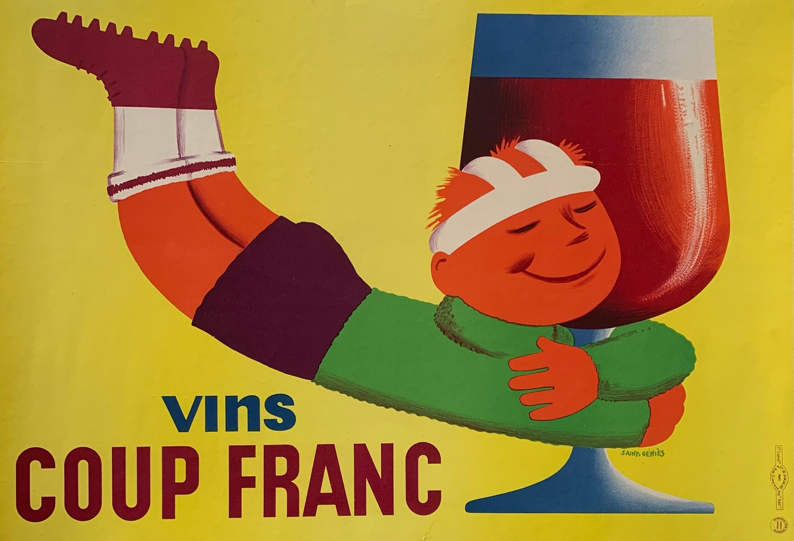 Vins Coup Franc Original Vintage Wine Poster by Saint Genies, C. 1950

An original 1950's poster for French wine, this poster has been linen backed for preservation 

Dimensions: 40 x 56 cm

Artist: Saint Genies

Year: Circa 1950

Condition: Good