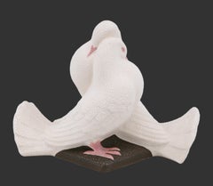 VINSARE Keramikskulptur eines Taubenpaares, Sèvres, Frankreich, 1920, Art Deco